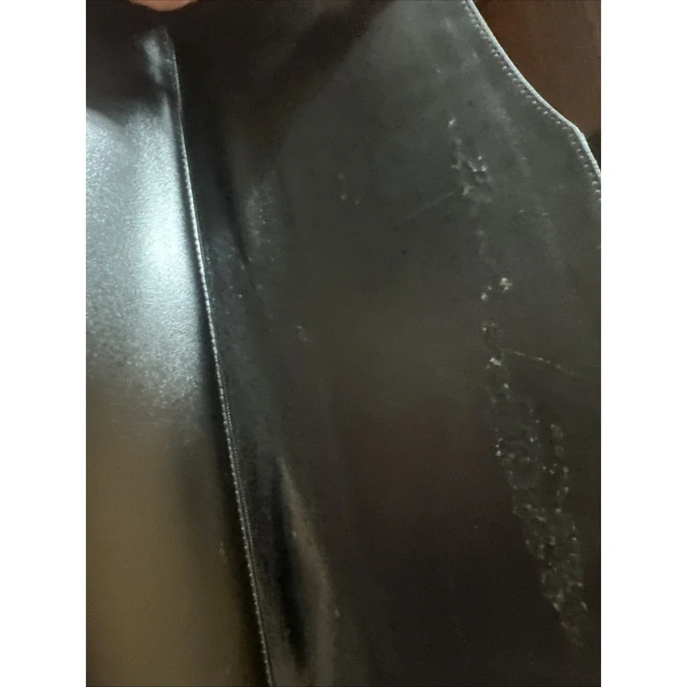 Delicato-Makay Black, Baguette Purse, Black Leather 14X7 Gold Hardware *Read